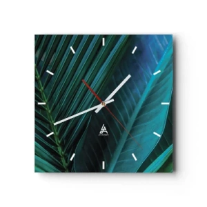 Väggklocka - Klocka på glas - Grönskans anatomi - 30x30 cm