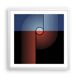 Affisch i vit ram - I en geometrisk kläm - 50x50 cm