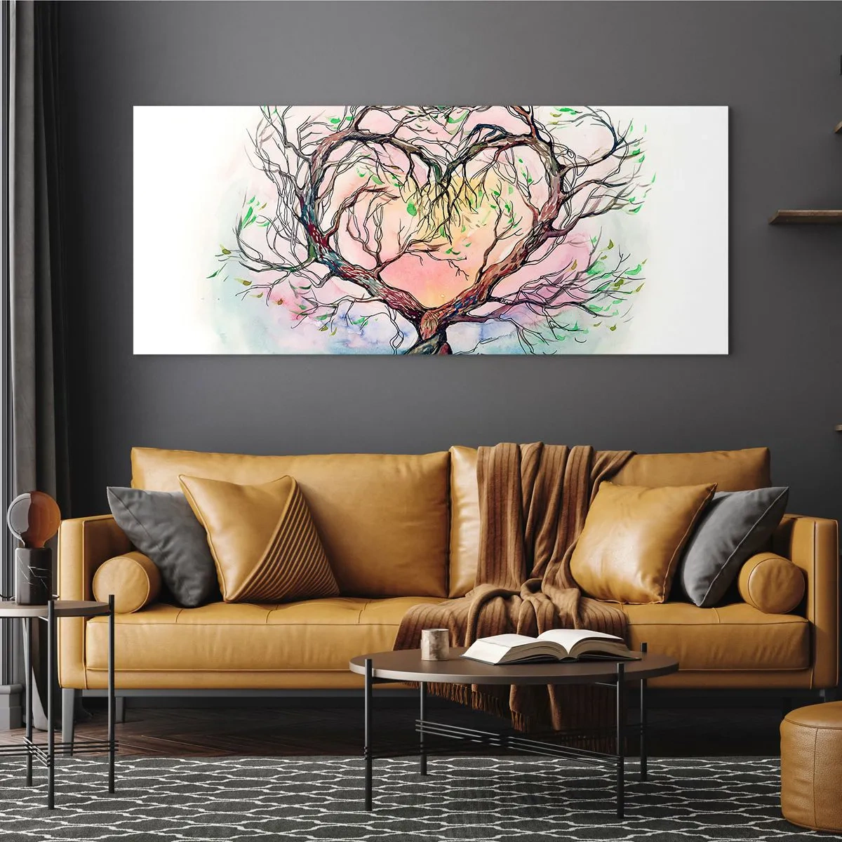 Glastavla - Bild på glas - Tillsammans mot stormarna - 90x30 cm