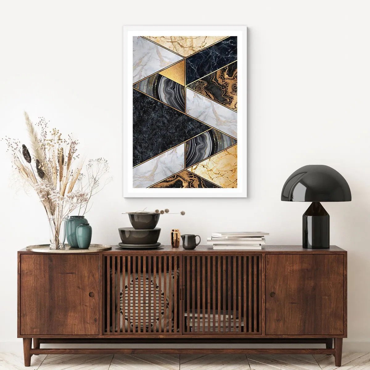 Affisch i vit ram - Sten vid sten - 70x100 cm