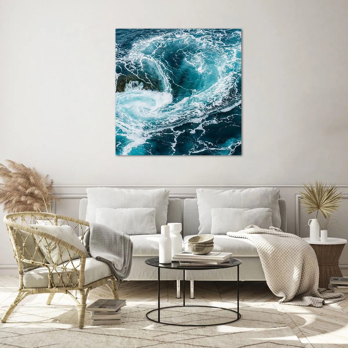 Glastavla - Bild på glas - Porten till jordens inre - 30x30 cm