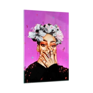 Glastavla - Bild på glas - Lite galen - 80x120 cm