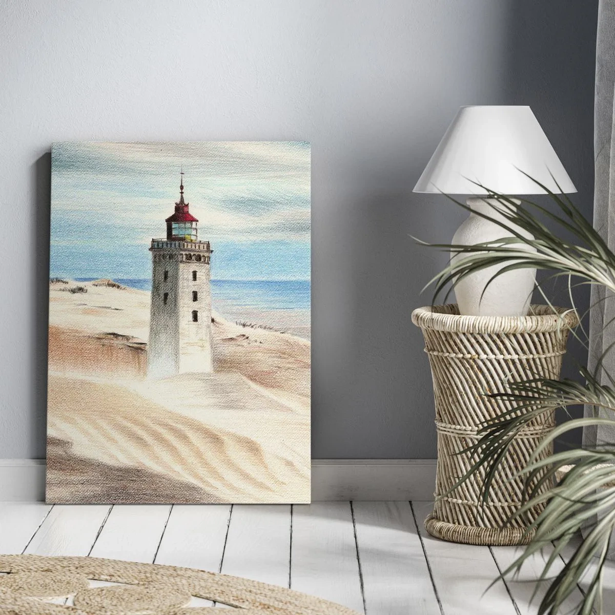 Canvastavla - Bild på duk - Tittar alltid i havet - 55x100 cm