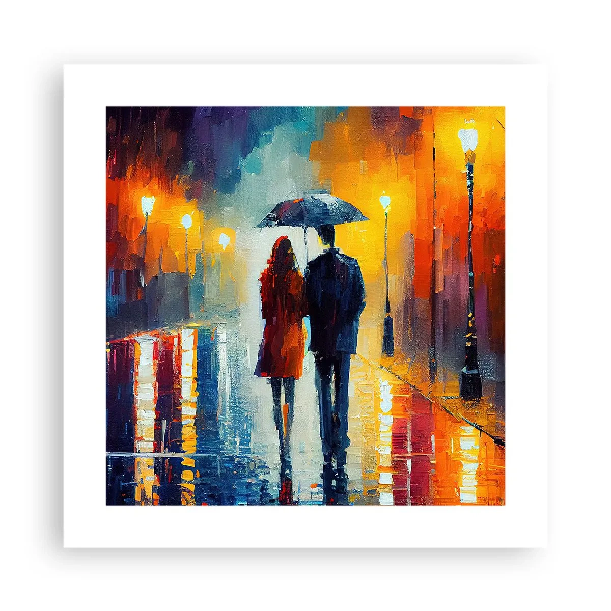 Affisch - Tillsammans - en färgglad natt - 40x40 cm
