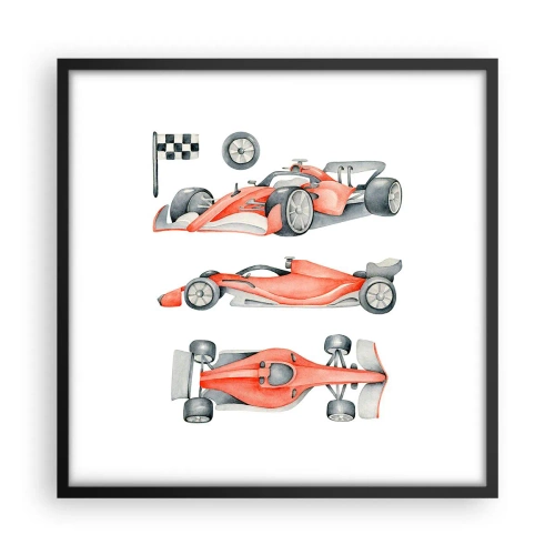 Affisch i svart ram - Att komma ikapp en dröm - 50x50 cm