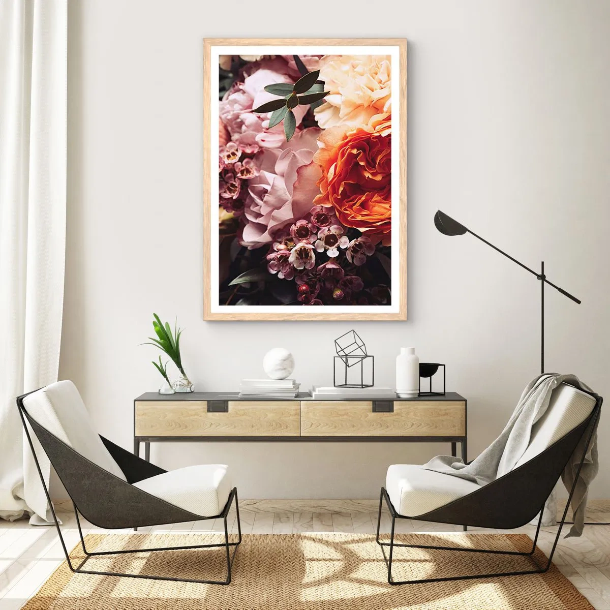 Affisch i ram av ljusek - Omgärdade av skönhet - 40x50 cm