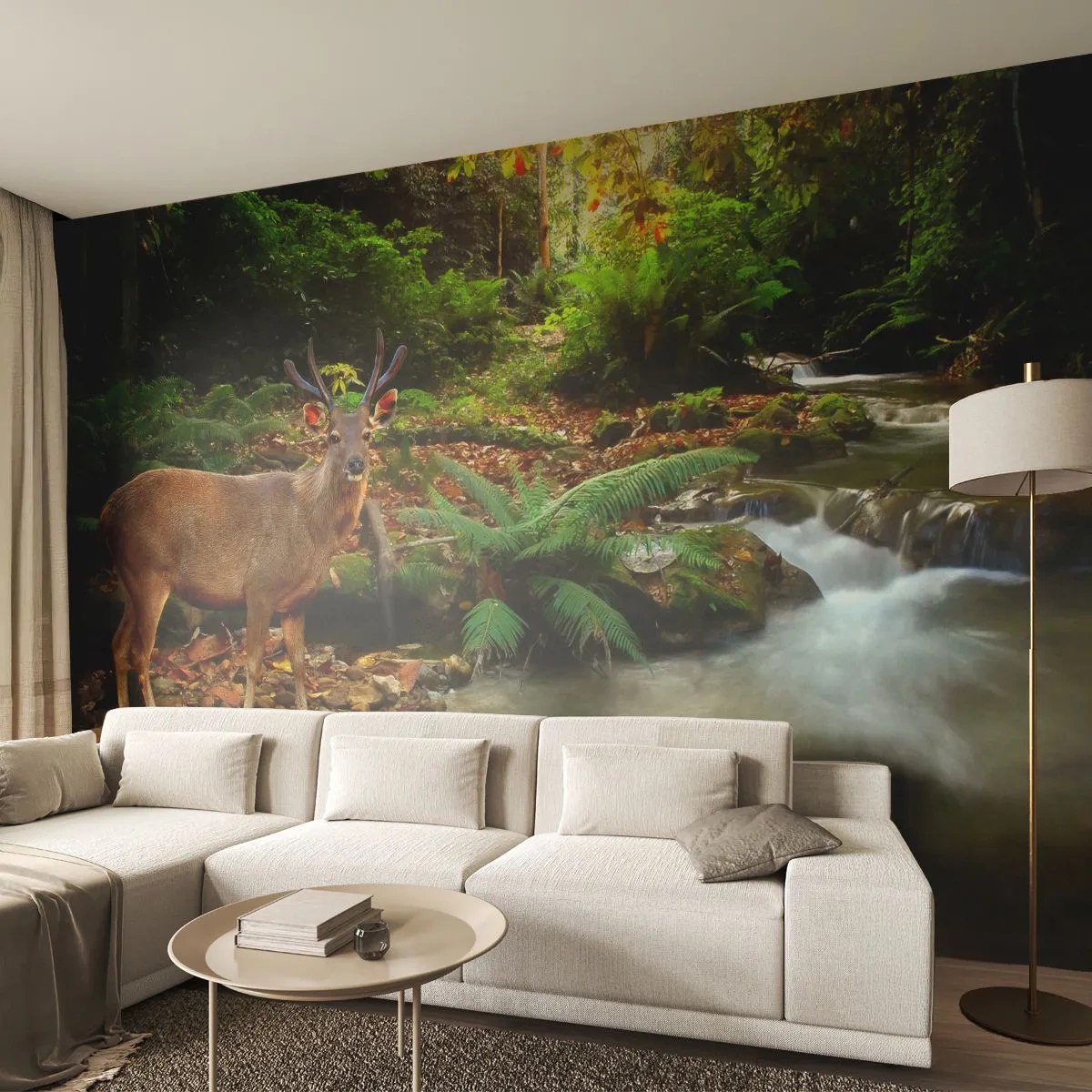 Fototapet Premium Sand - Välkommen till min värld - Landskap, Djur, Rådjur - 100x70 cm
