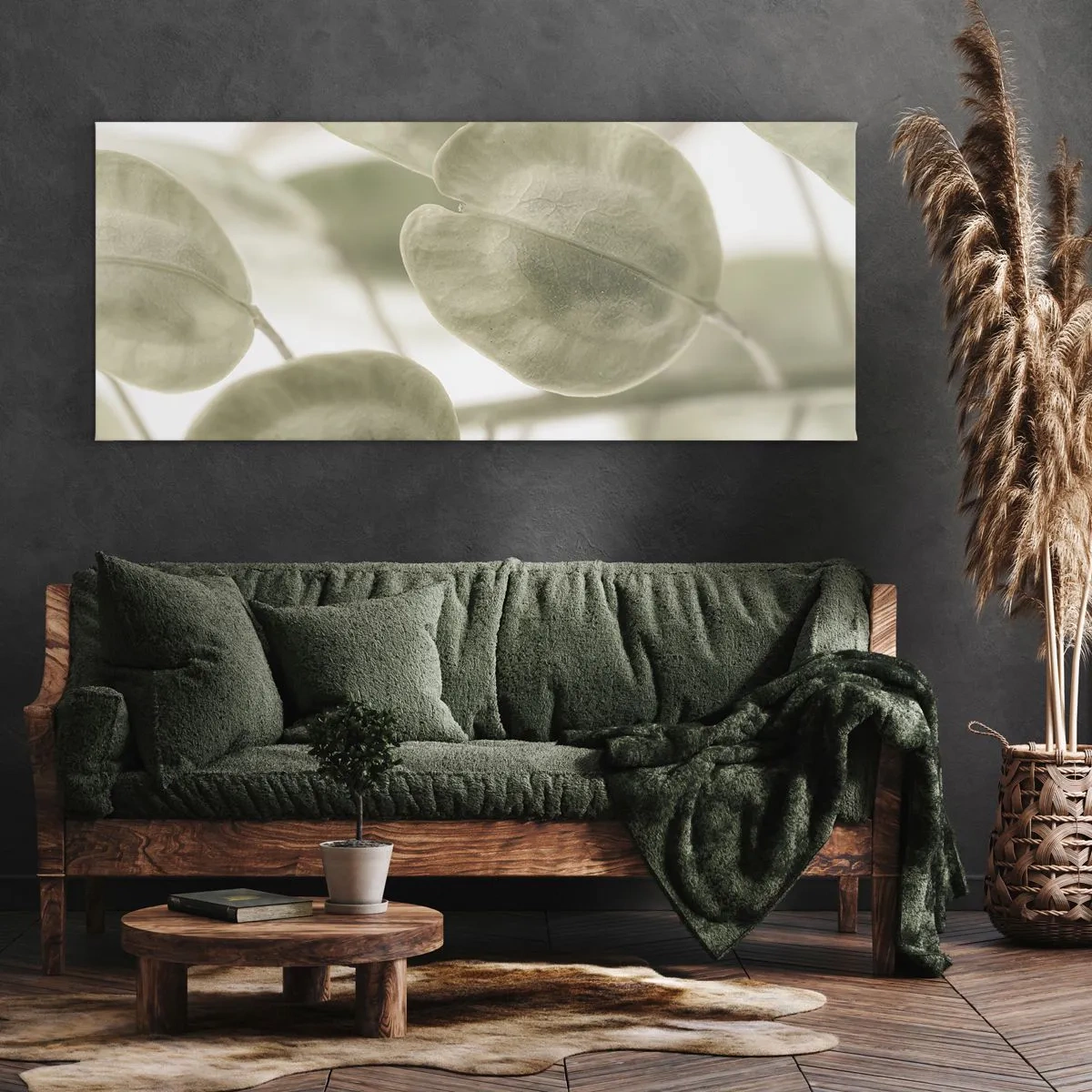 Canvastavla - Bild på duk - I början fanns det löv... - 100x40 cm