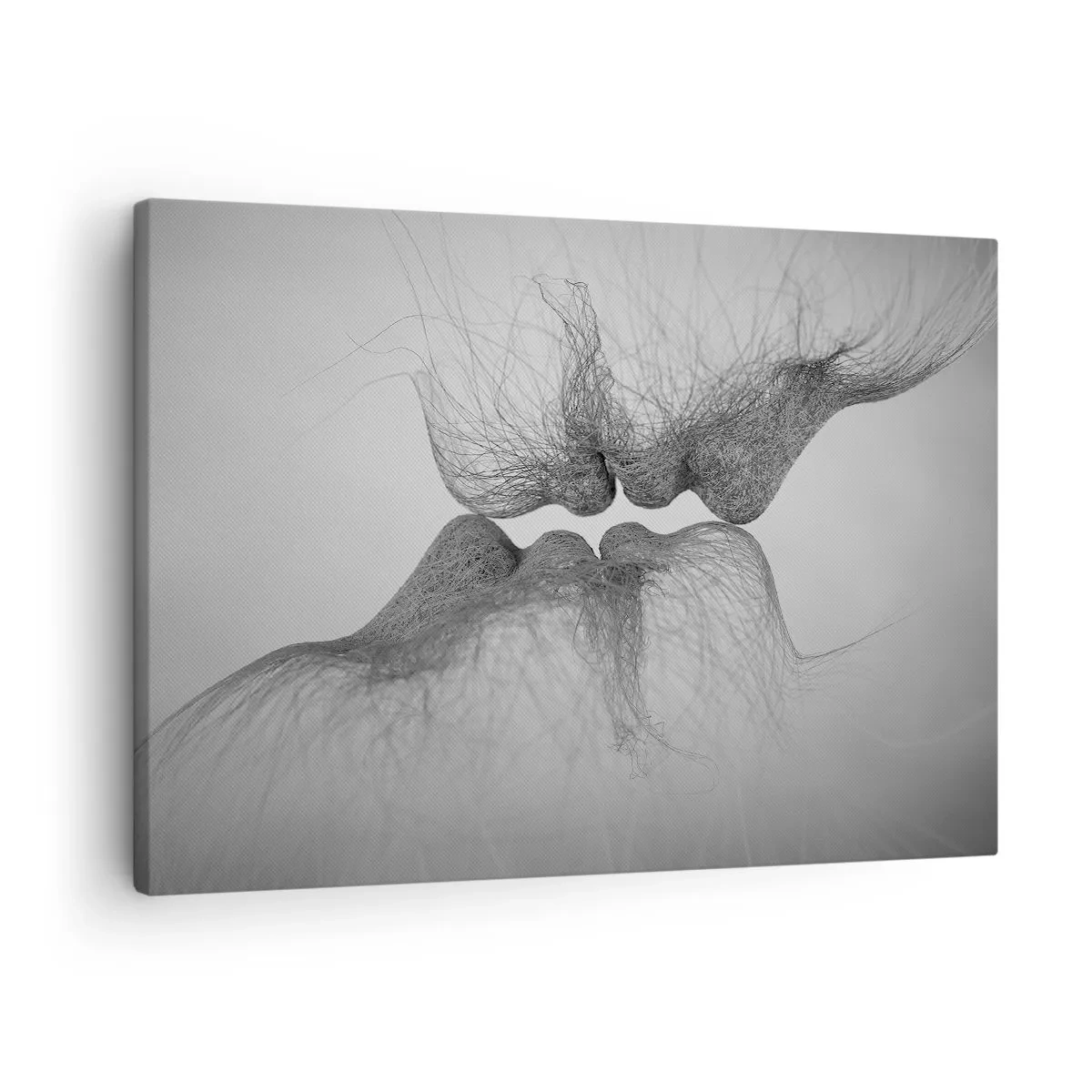 Canvastavla - Bild på duk - En abstrakt kyss presenterad i en eterisk form - 70x50cm - Vindens kyss - Modern väggdekoration för vardagsrum och sovrum ARTTOR