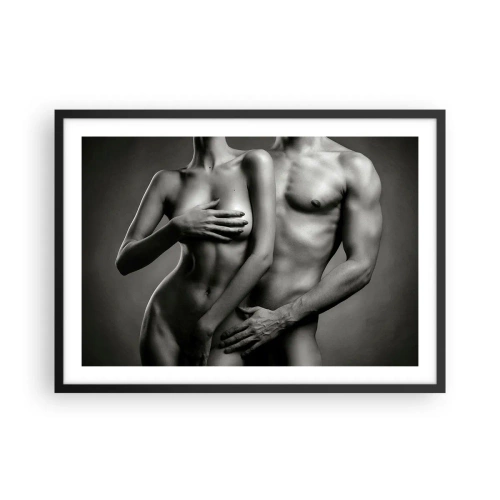 Affisch i svart ram - Adam och Eva - 70x50 cm
