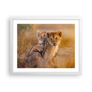 Affisch i vit ram - Stör inte! Vi har kul - 50x40 cm