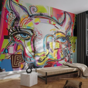 Självhäftande Fototapet Deluxe Sticker - Kattnaturens rikedom - Abstraktion, Bit, Grafik - 450x315 cm