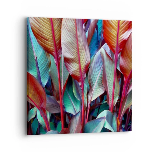 Canvastavla - Bild på duk - En färgglad tätskog - 30x30 cm