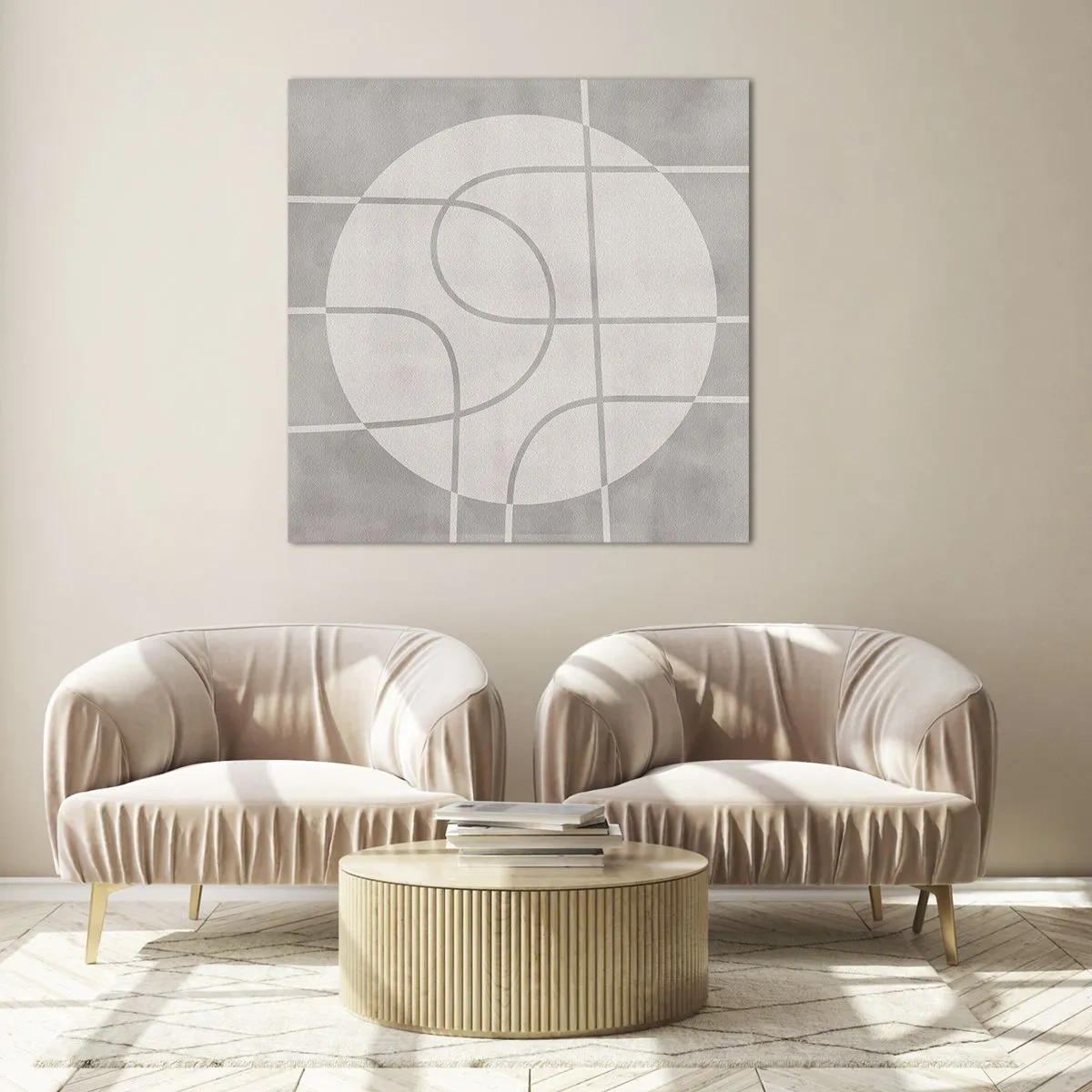 Glastavla - Bild på glas - Cirkulärt och rakt fram - 30x30 cm