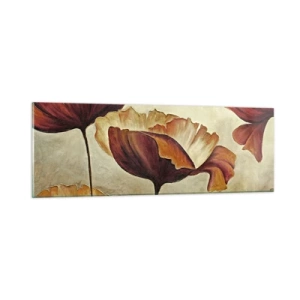 Glastavla - Bild på glas - Ängsblommor - 90x30 cm