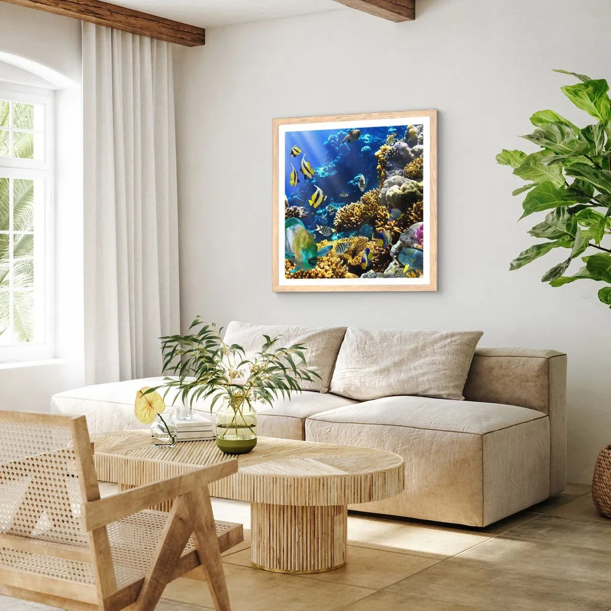 Affisch i ram av ljusek - Hög trafik på sommarleden - 40x40 cm