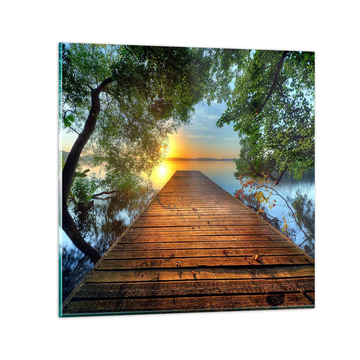 Glastavla - Bild på glas - Sakta ner, sätt dig - 50x50 cm