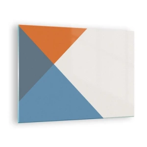 Glastavla - Bild på glas - Geometrisk komposition med färgglada trianglar - 70x50cm - Under vinkel… - Modern väggdekoration för vardagsrum och sovrum ARTTOR