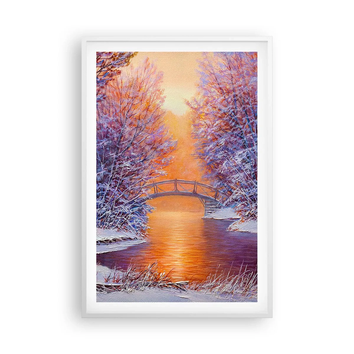 Affisch i vit ram - Låt oss mötas här - 61x91 cm