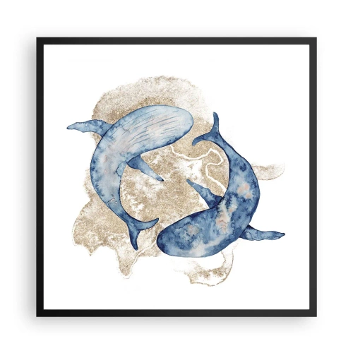 Affisch i svart ram - Vänskap eller kärlek? - 60x60 cm