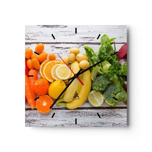 Väggklocka - Klocka på glas - Räcker det inte? - 30x30 cm