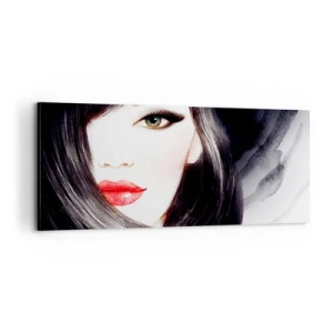 Canvastavla - Bild på duk - Safirfärgad blick - 100x40 cm