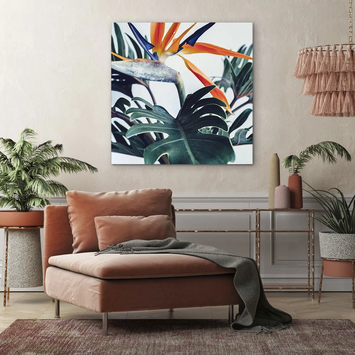 Canvastavla - Bild på duk - Fågelbuske - 30x30 cm