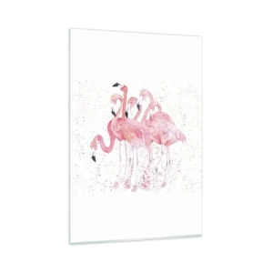 Glastavla - Bild på glas - Rosa bandet - 80x120 cm