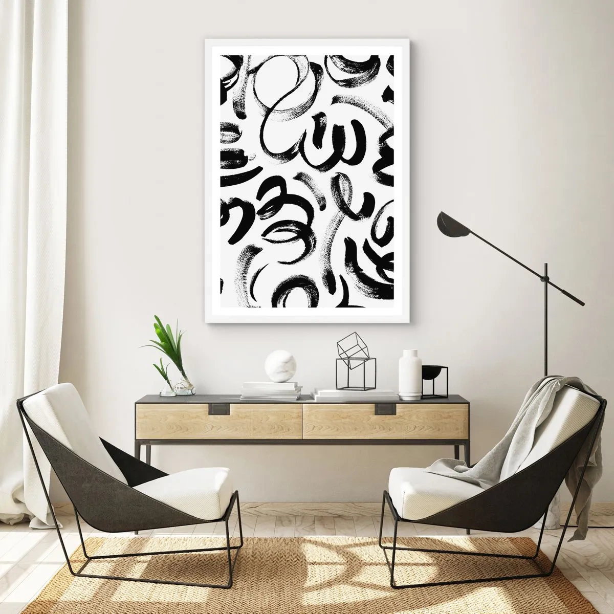 Affisch i vit ram - Svart på vitt - 50x70 cm