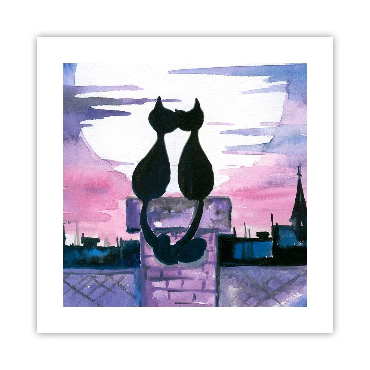Affisch - Rendez-vous under månen - 40x40 cm