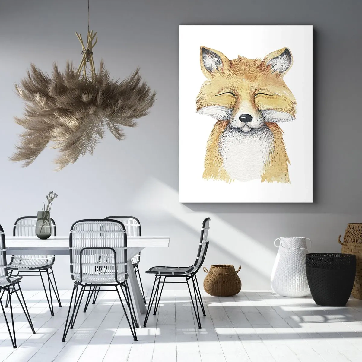 Canvastavla - Bild på duk - Rävens humör - 70x100 cm