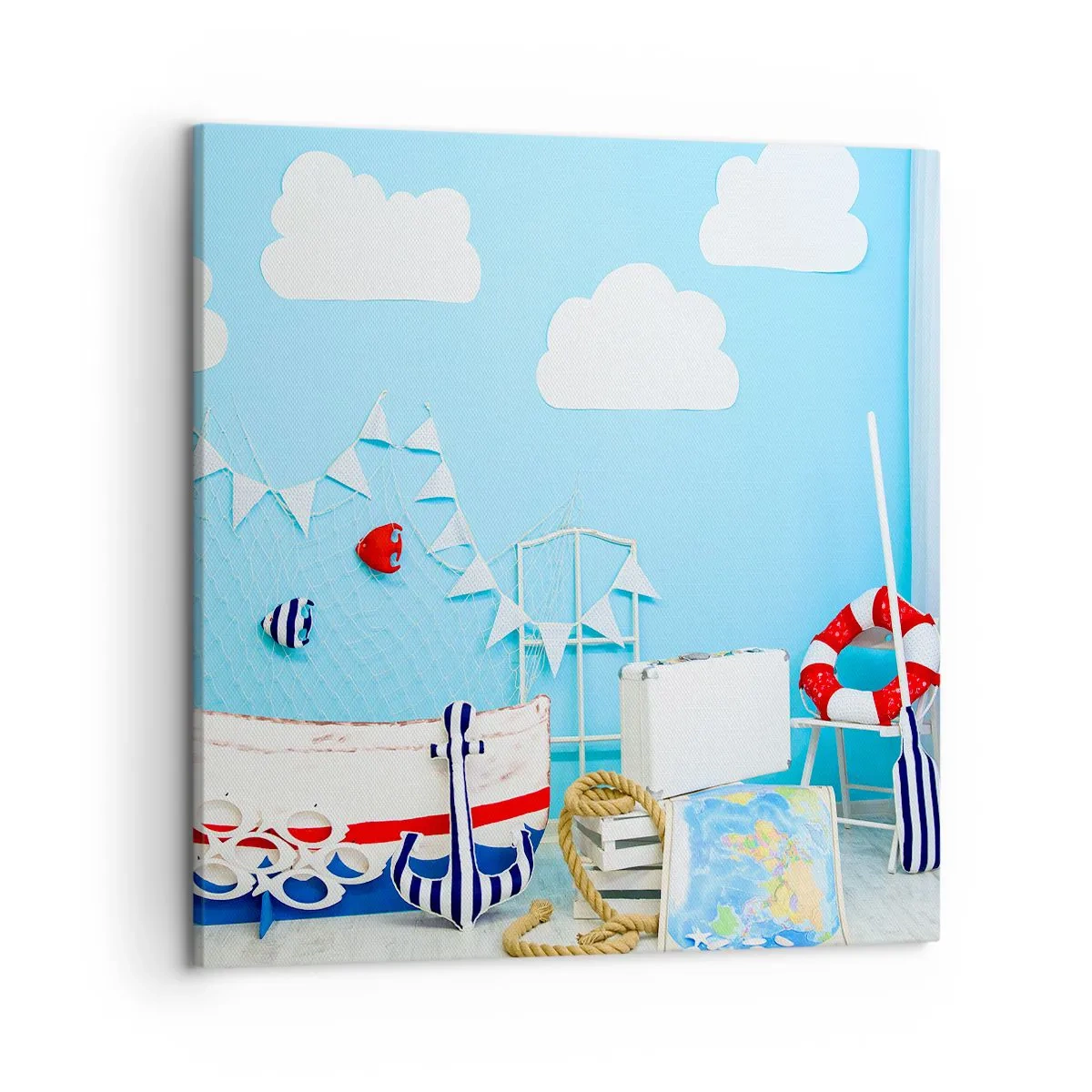 Canvastavla - Bild på duk - Barnlängtan till naturen - 50x50 cm