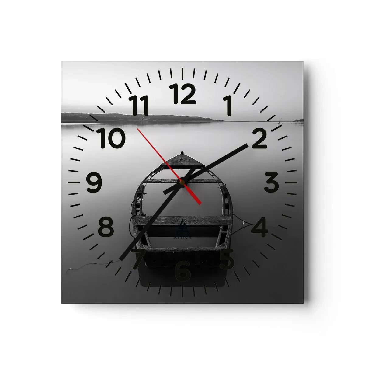 Väggklocka - Klocka på glas - Längtan och melankoli - 30x30 cm