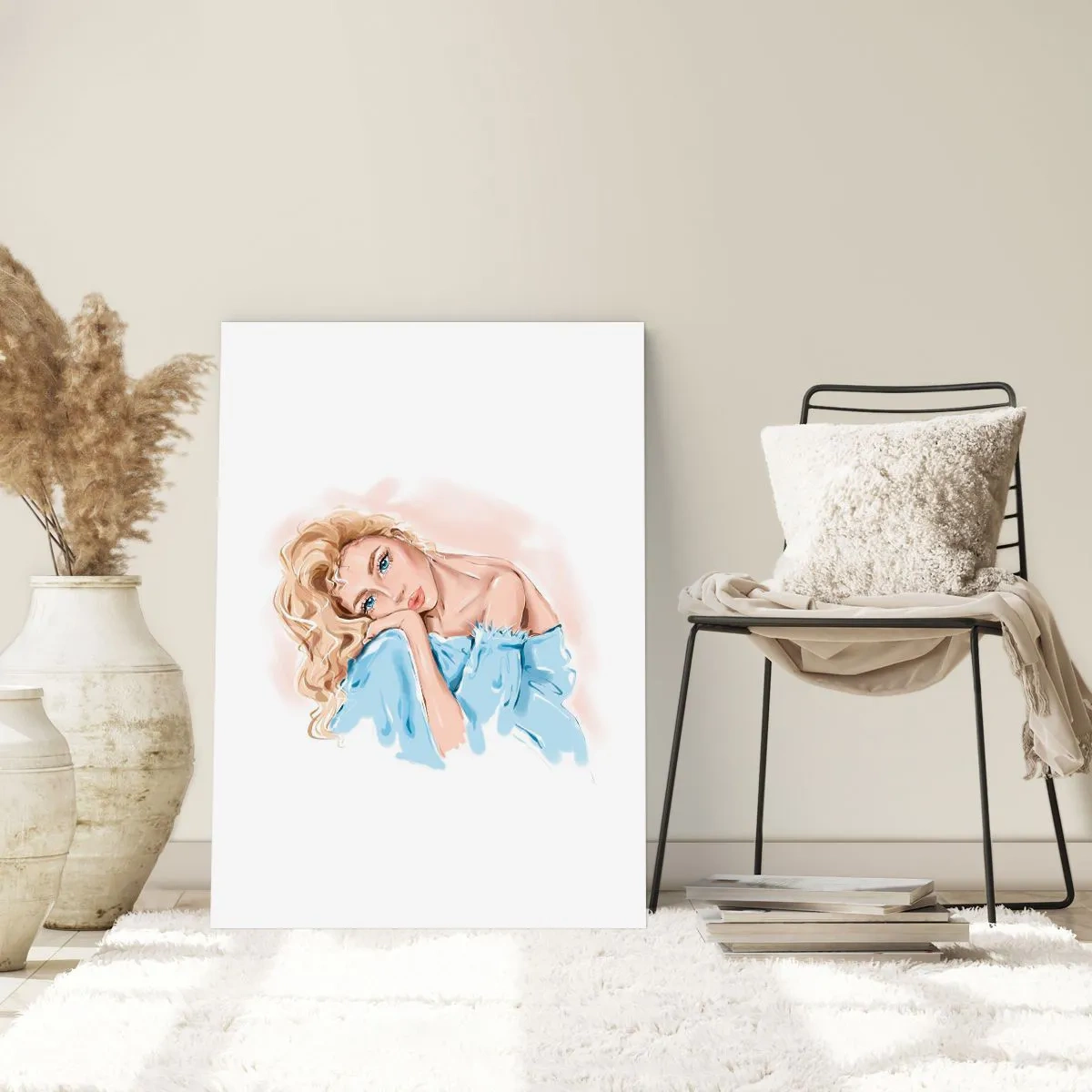 Affisch - Drömmande i blått - 50x70 cm