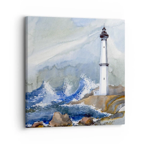 Canvastavla - Bild på duk - Mot mörkret och stormen - 30x30 cm