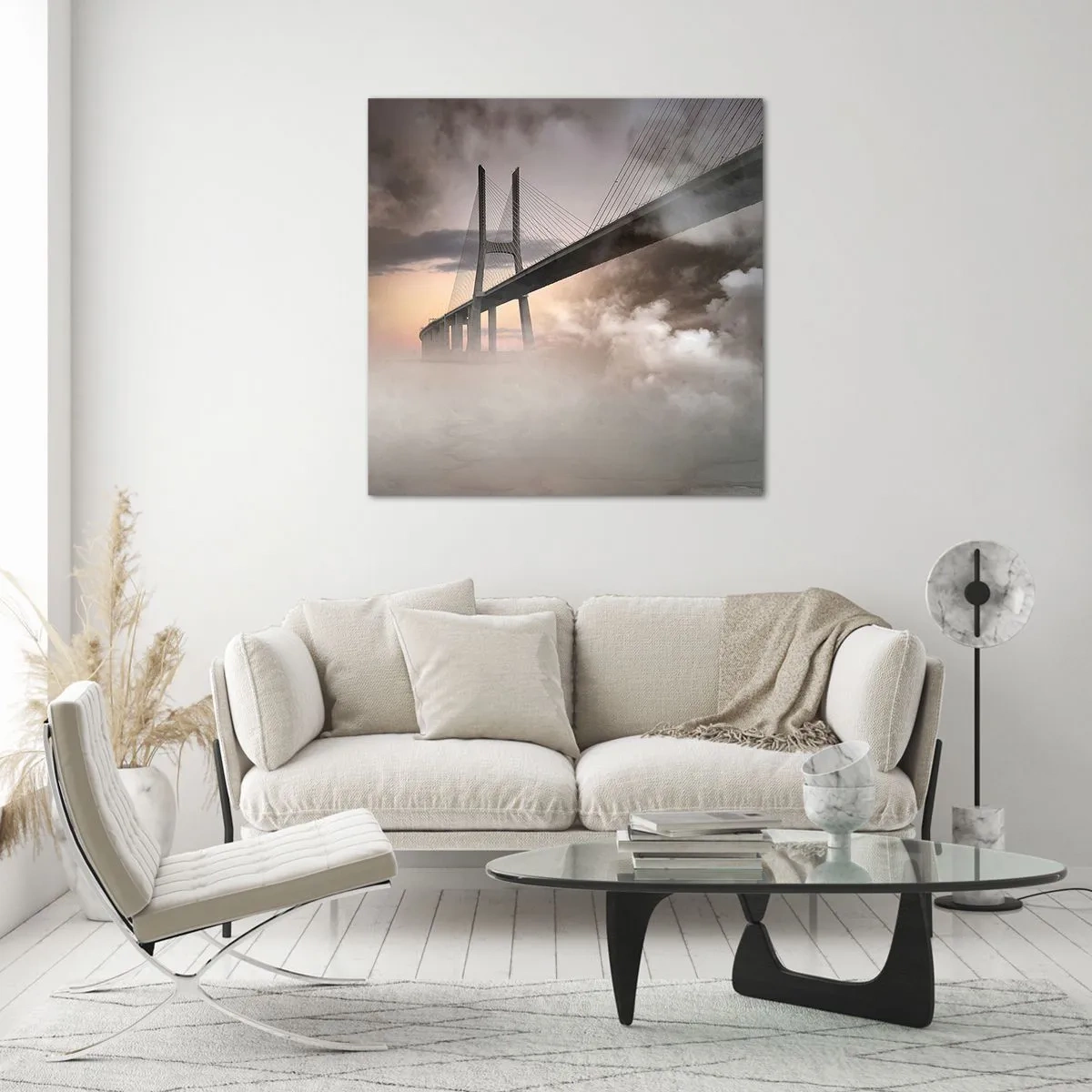 Glastavla - Bild på glas - Vid en flod som inte finns - 30x30 cm