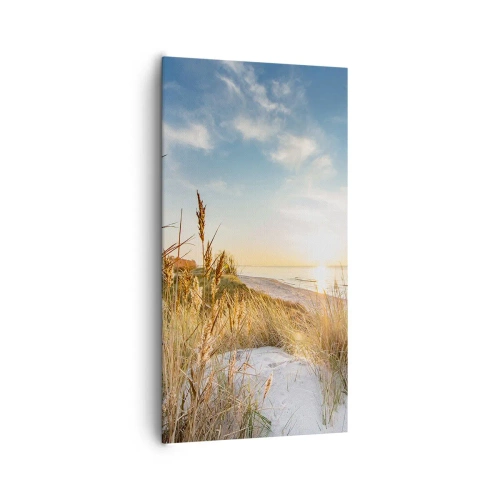 Canvastavla - Bild på duk - Nordlig strand - 65x120 cm