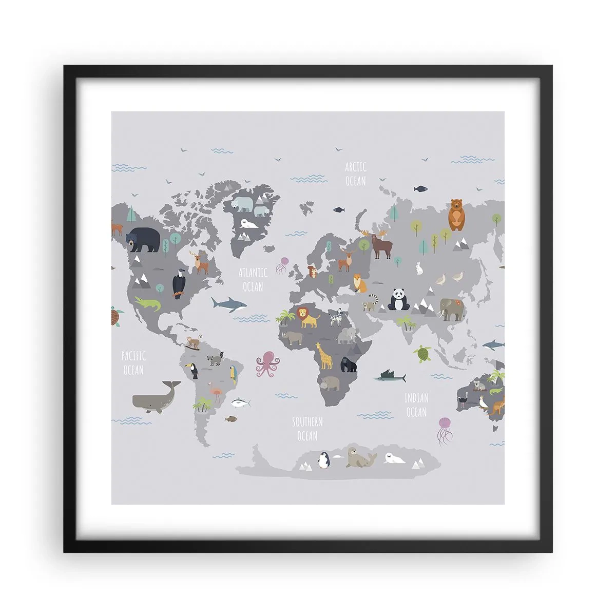 Affisch i svart ram - Säg varifrån du är... - 50x50 cm