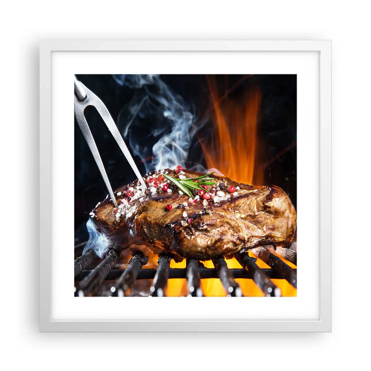 Affisch i vit ram - Saftiga och doftande - 40x40 cm