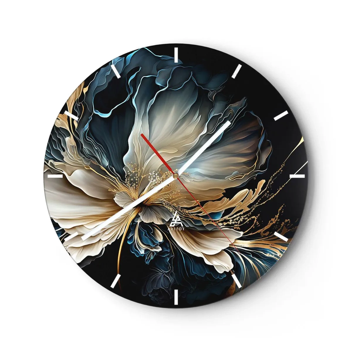 Väggklocka - Klocka på glas - Sagolik ormbunksblomma - 30x30 cm