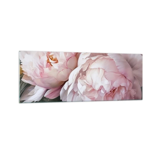 Glastavla - Bild på glas - Fast i blomning - 140x50 cm