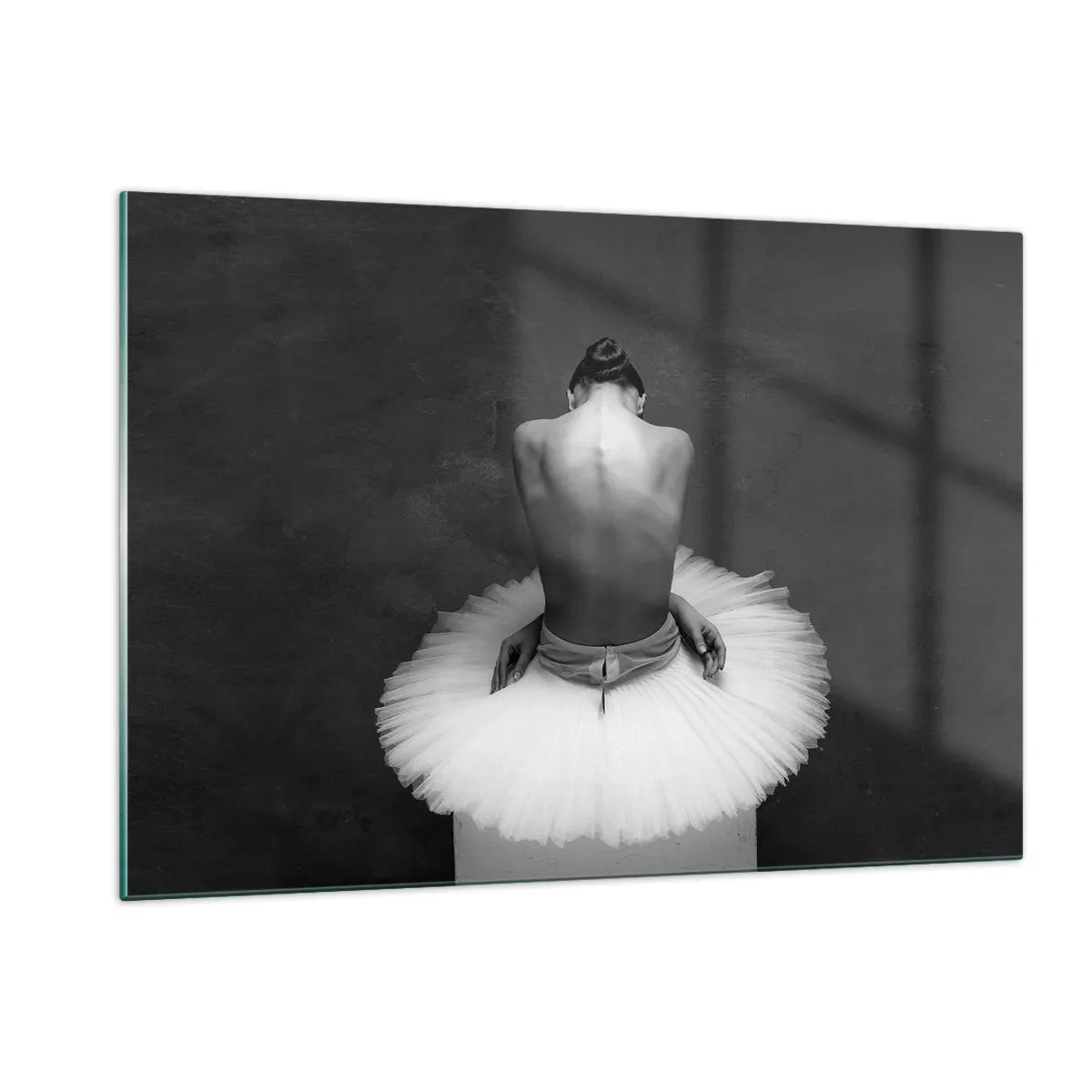 Glastavla - Bild på glas - Hon blommar ut - 120x80 cm