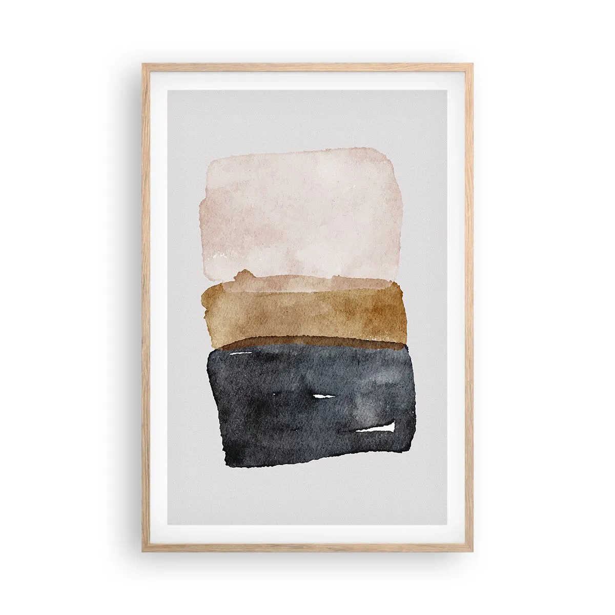 Affisch i ram av ljusek - Komposition av jordens färger - 61x91 cm