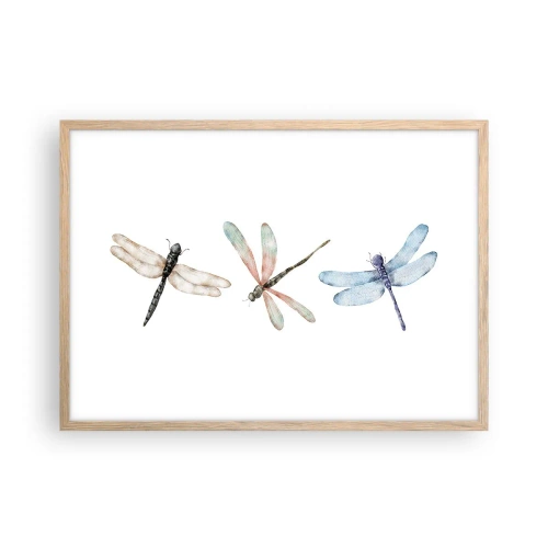 Affisch i ram av ljusek - Viktlösa trollsländor - 70x50 cm