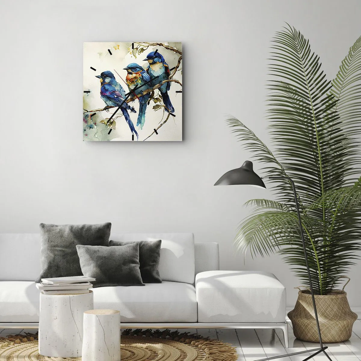 Väggklocka - Klocka på glas - Sur? - 40x40 cm