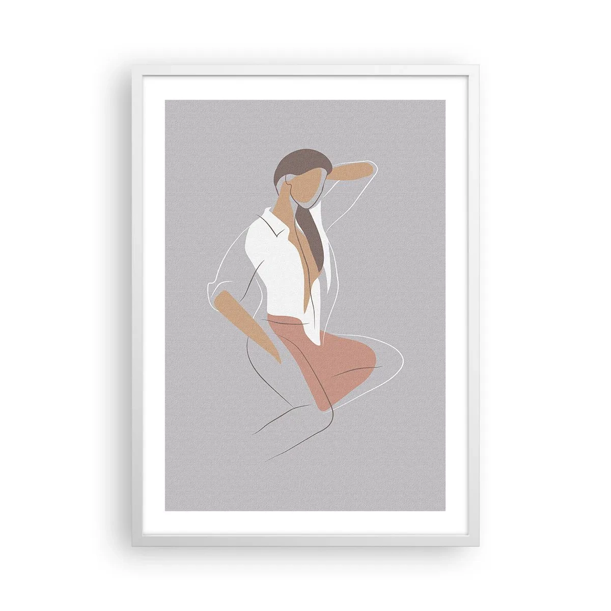 Affisch i vit ram - Charmens kontur - 50x70 cm
