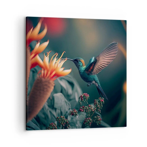 Canvastavla - Bild på duk - Ett verkligt färgglatt liv - 60x60 cm