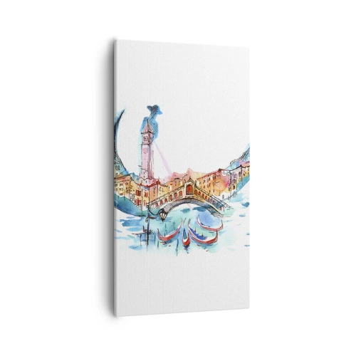 Canvastavla - Bild på duk - Vi flyter genom staden - 55x100 cm