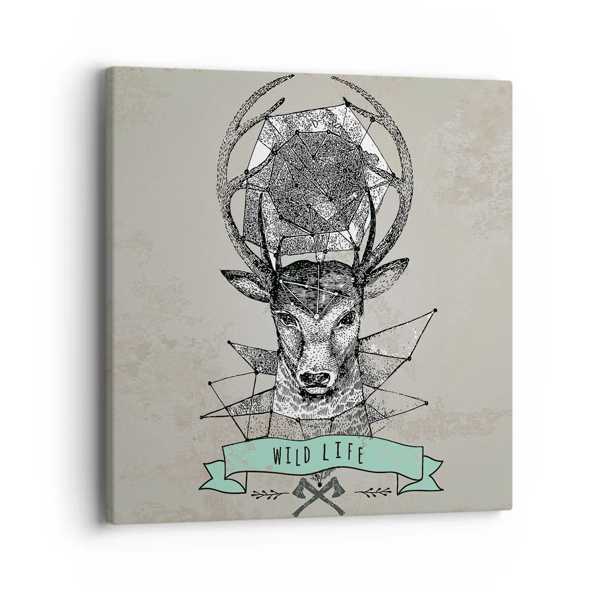 Canvastavla - Bild på duk - Den heliga Hubertus vision - 40x40 cm