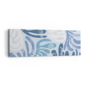 Canvastavla - Bild på duk - Blåa ormbunkar - 90x30 cm
